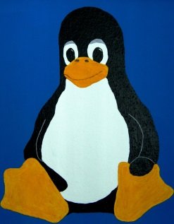 Der Linux Tux an der Wand des (alten) Büros der Schülerfachgehilfen